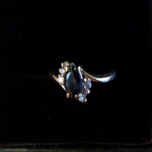 Sapphire & Diamond Ring Yellow 14K Gold